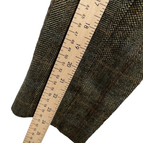 Coldwater Creek Blazer Womens 12 Brown Plaid Floral Open Front Stretch - Picture 10 of 11